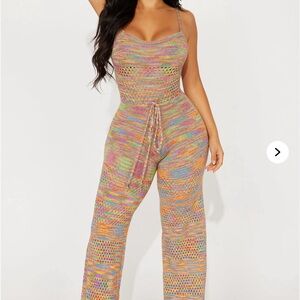 Fashion Nova Colorful Knit Jumpsuit